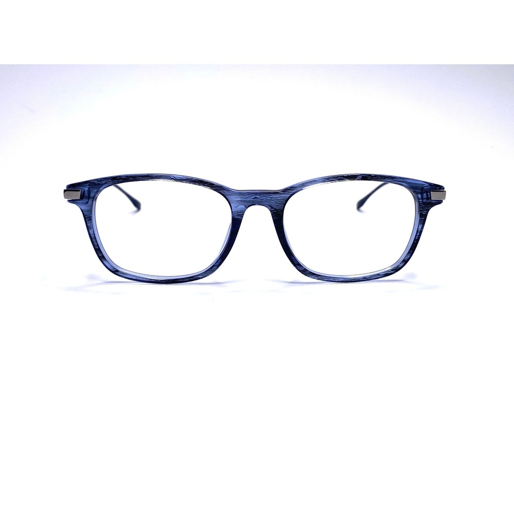 Hugo Boss 0989 AVS Blue Wood Grain Square Eyeglasses Frames Italy 140mm
